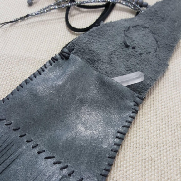 Artisan Hand Stitched Soft Leather Keepsake Bag - Picture 6 of 7